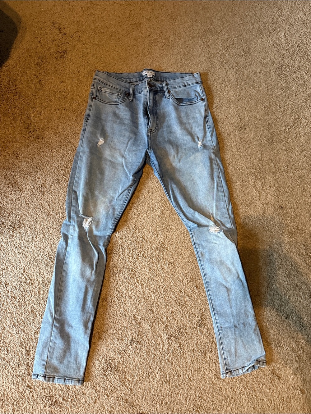 And Now This Light Blue Women’s Skinny Fit Distressed Jeans